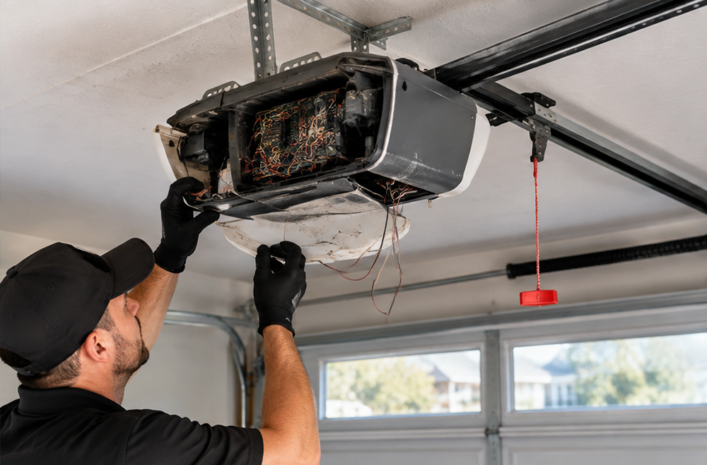 Garage door opener before repair
