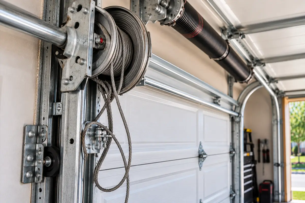 High tensile garage door cable replacement in Conroe TX