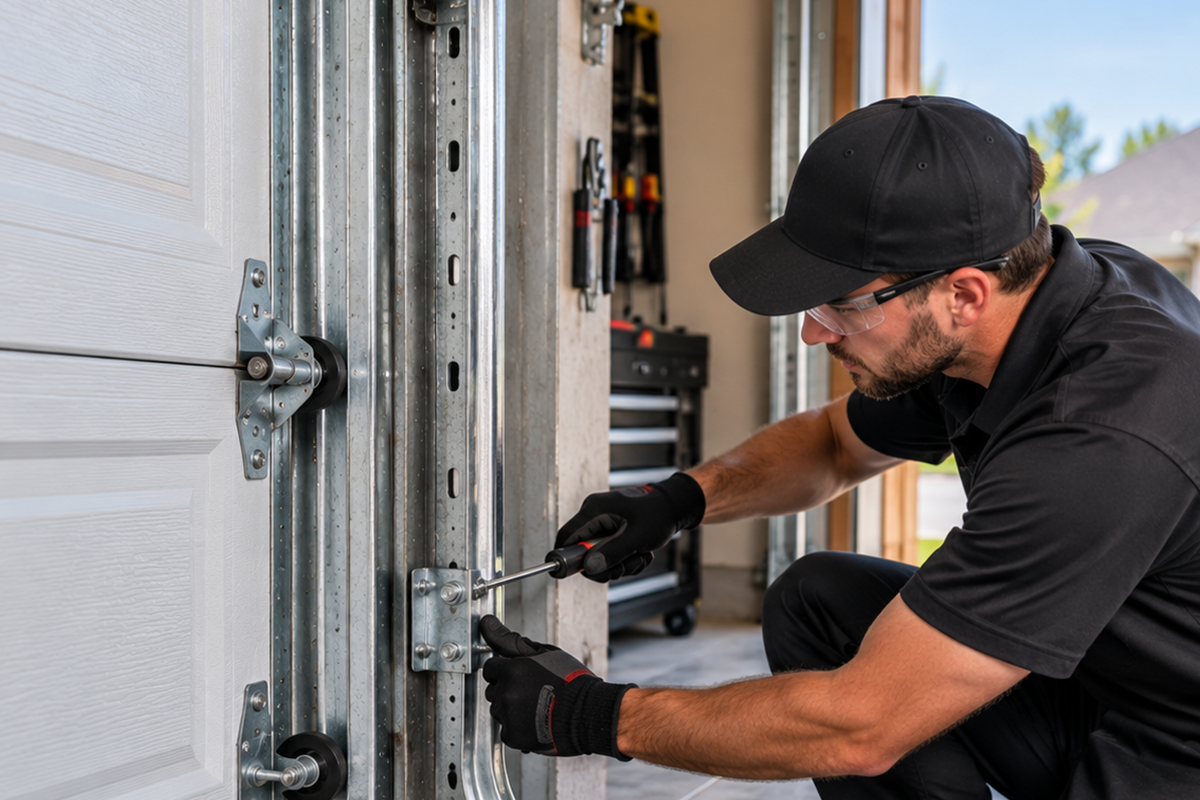 Garage door cable tension and anchor adjustment near Grand Central Park