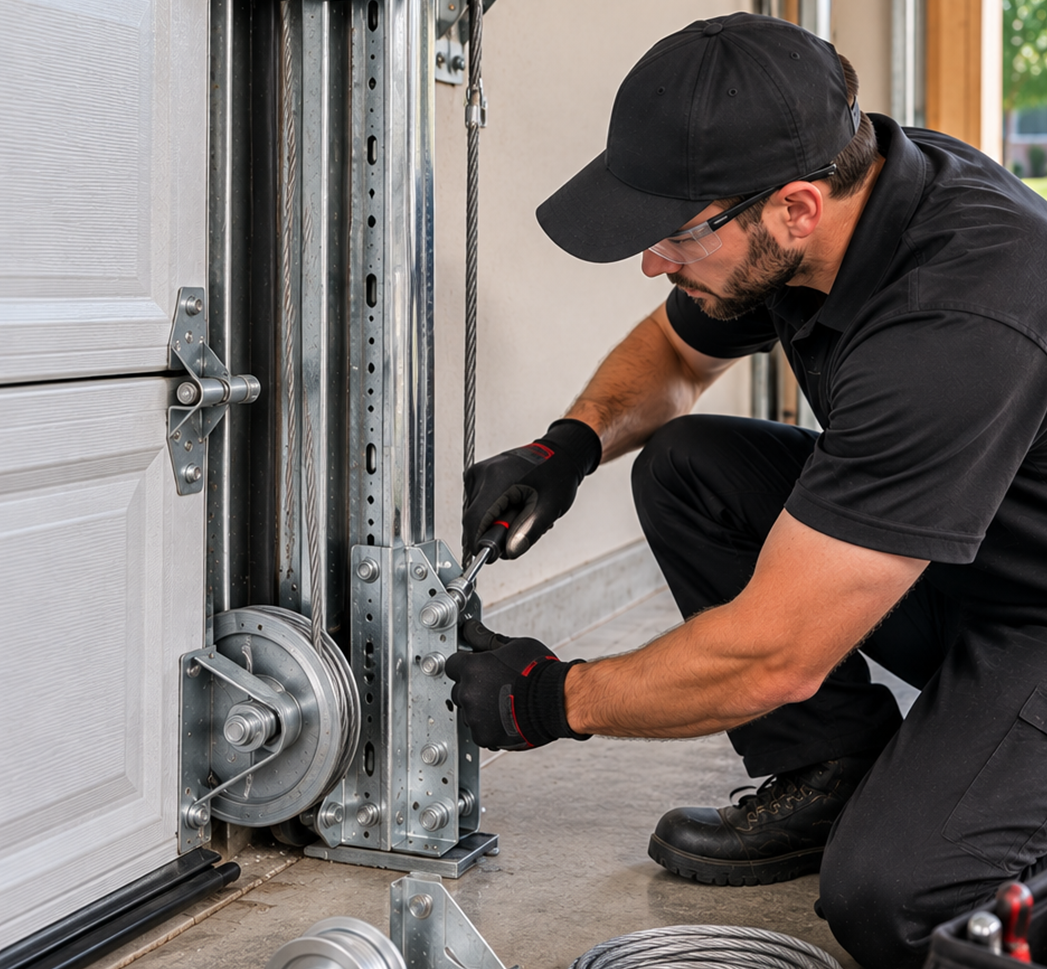Garage door track roller and hardware assemblies in Conroe TX