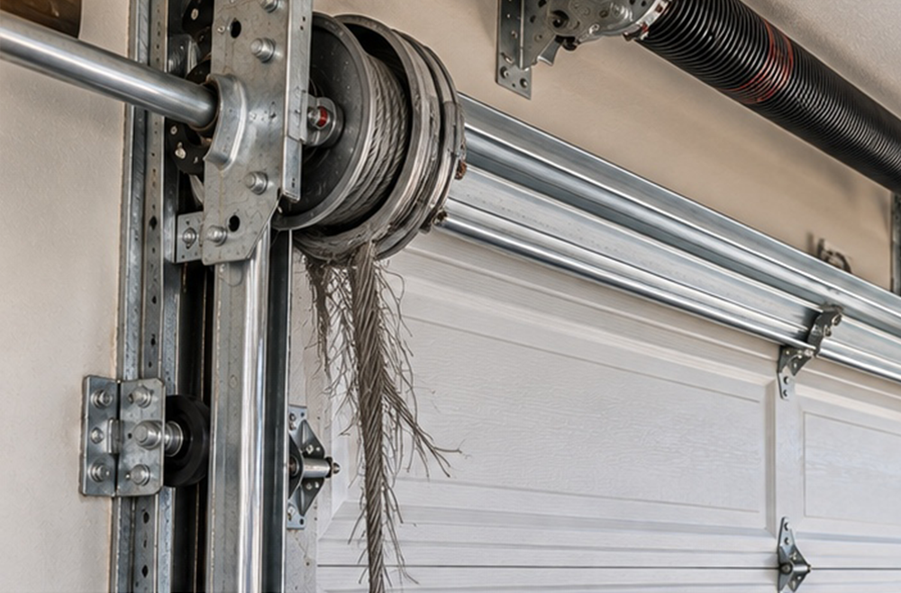 Garage door before cable repair