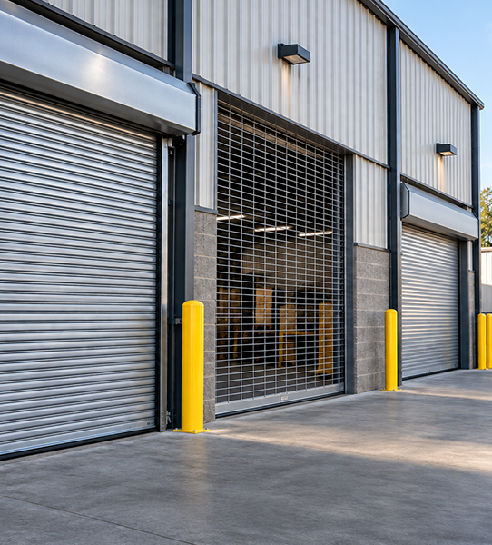 Heavy duty rolling steel commercial garage doors in Conroe TX