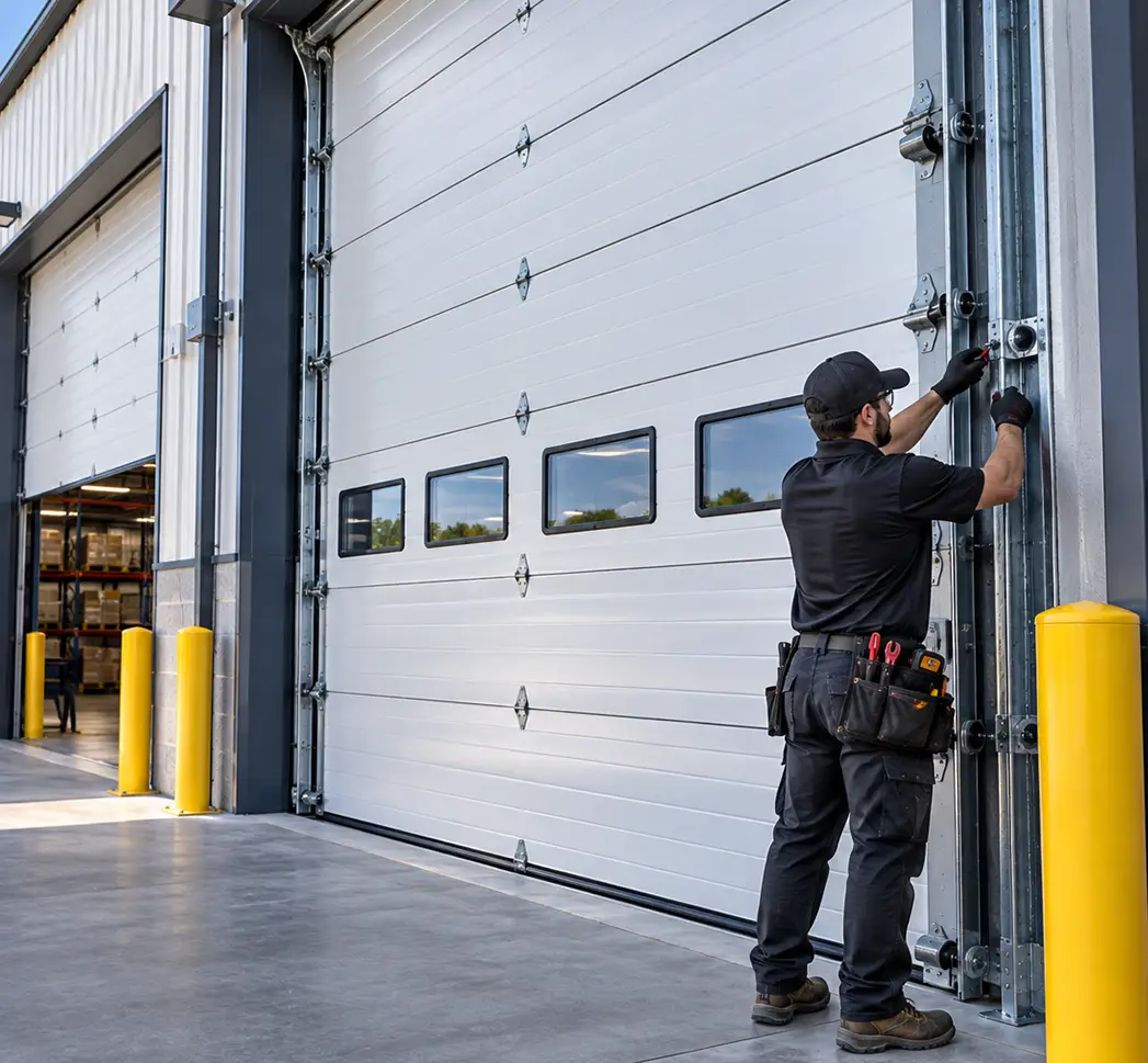 Sectional warehouse door installations and insulated upgrades in Conroe TX