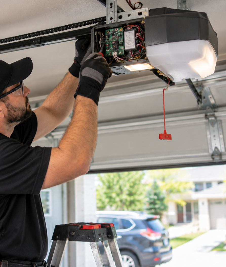 Emergency garage door opener breakdown and drive system diagnostics in Conroe TX