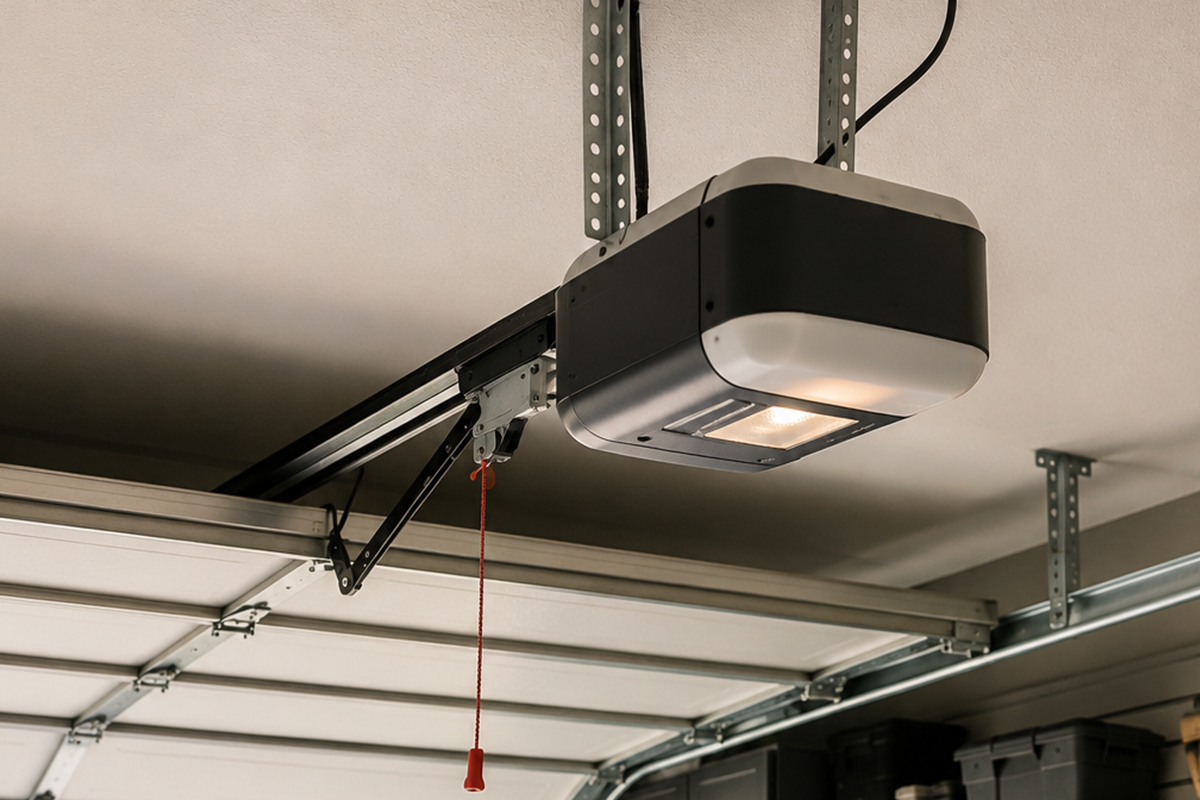 Garage door opener drive system installation