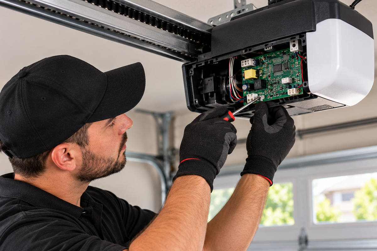 Garage door opener circuit board repair in Conroe TX