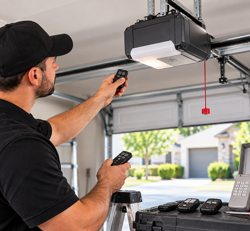 Garage door opener remote receiver and control system repair in Conroe TX