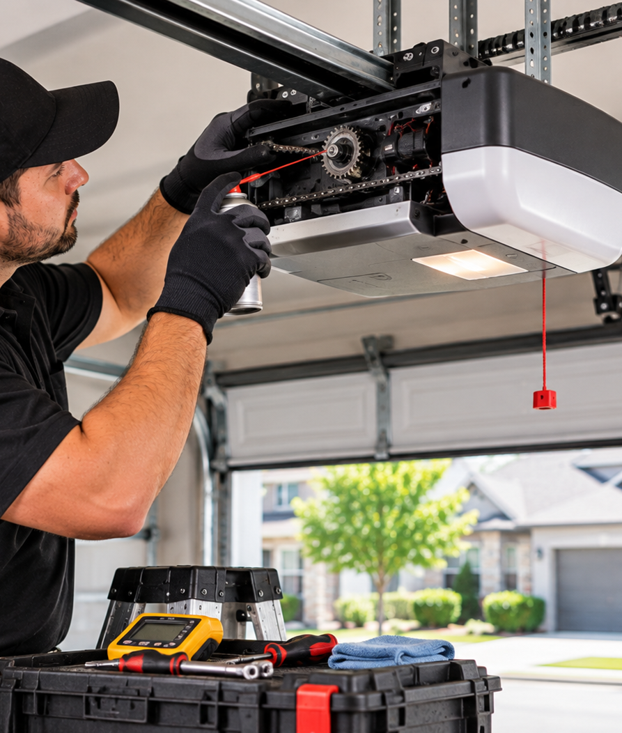 Garage door opener system testing and maintenance in Conroe TX