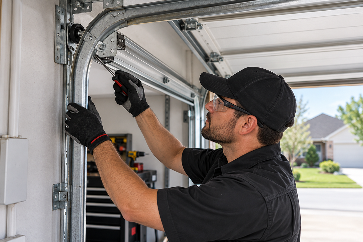 Garage door roller inspection and replacement in Conroe TX