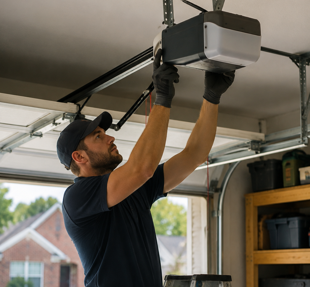 Garage door drive system checks and safety sensor diagnostics in Conroe TX