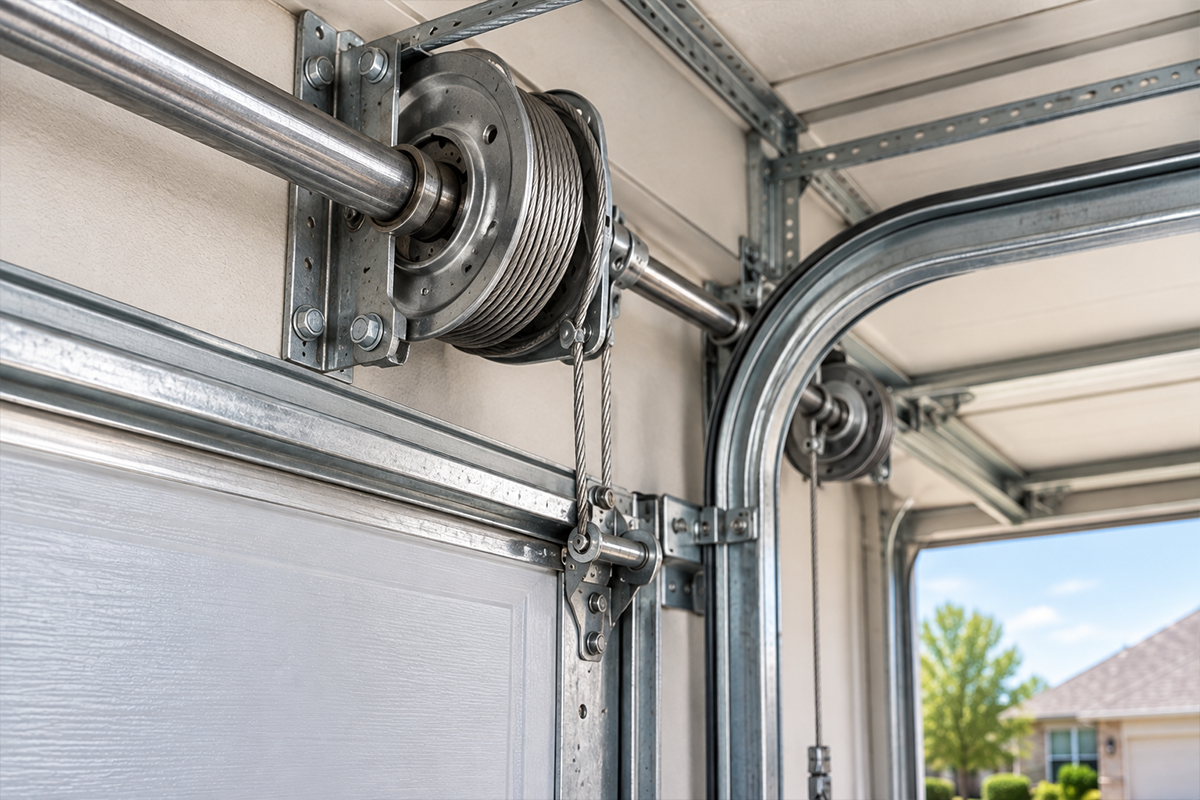 Garage door cable tension and anchor adjustment near Grand Central Park