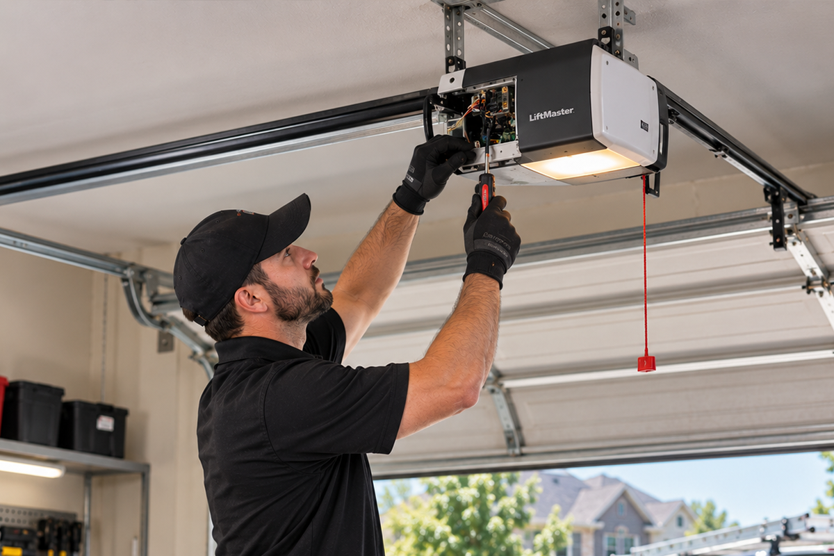 Residential garage door opener service near Woodloch TX