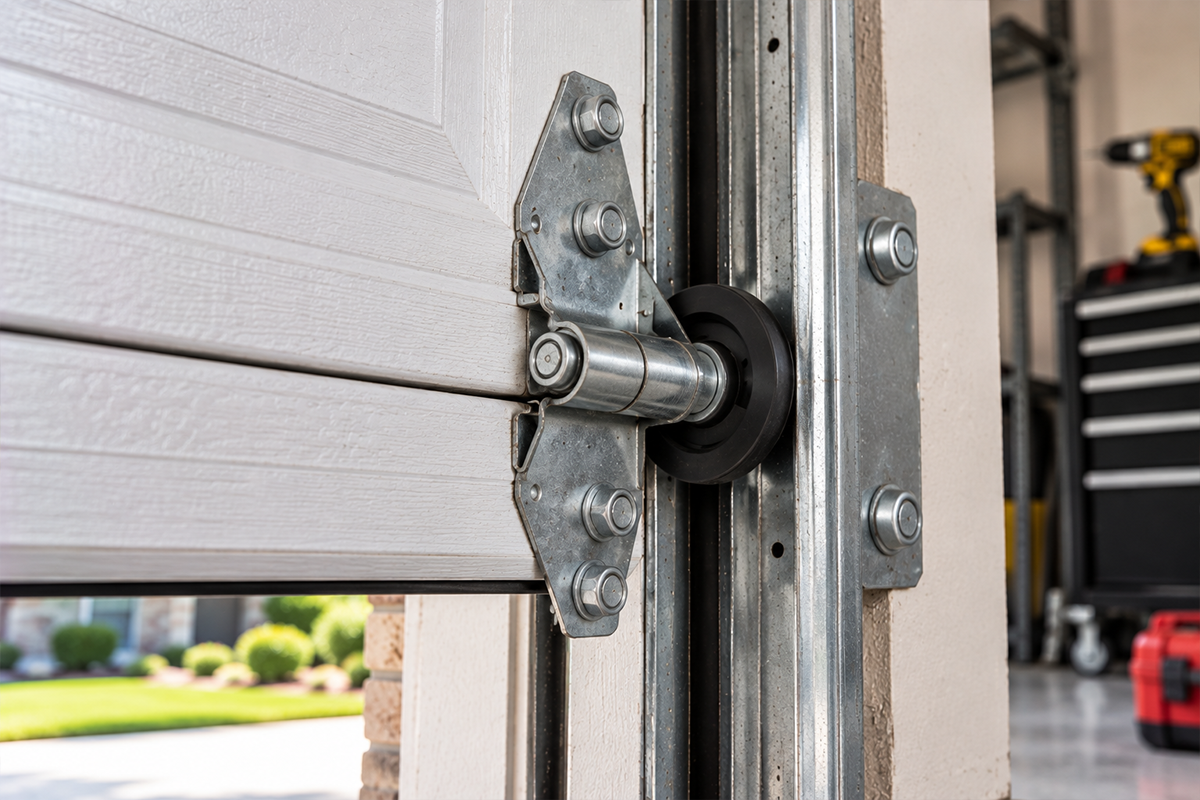 Garage door roller hinge and bracket repair in Conroe TX