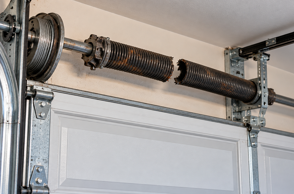 Garage door spring before repair