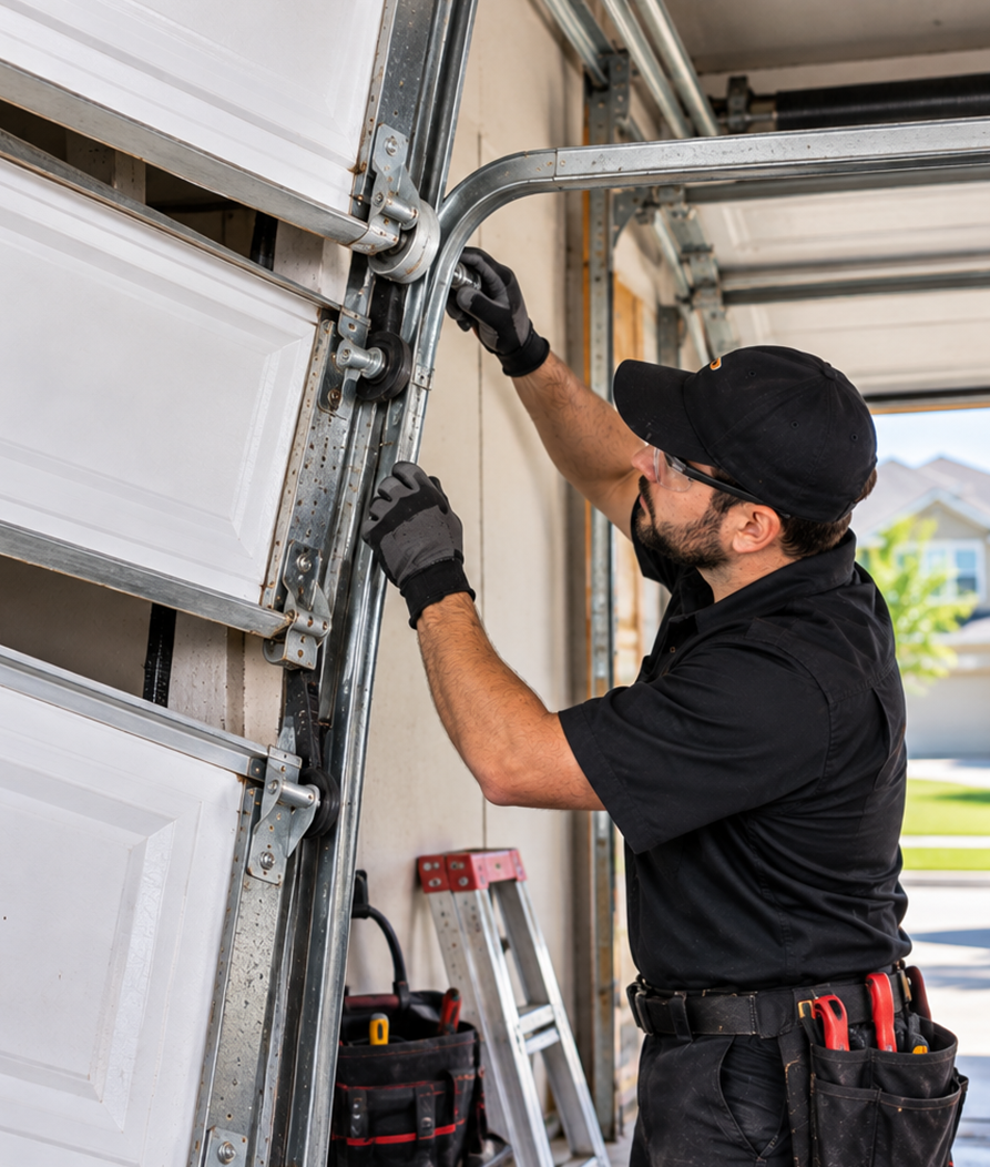 Garage door opener logic board remote control and gear components in Conroe TX