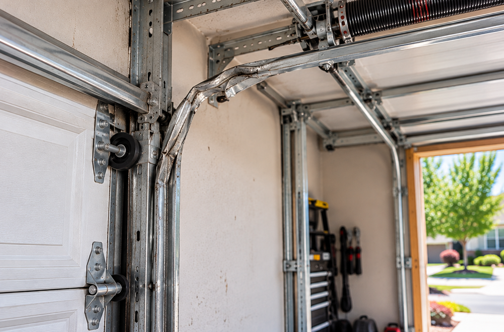 Garage door before cable repair